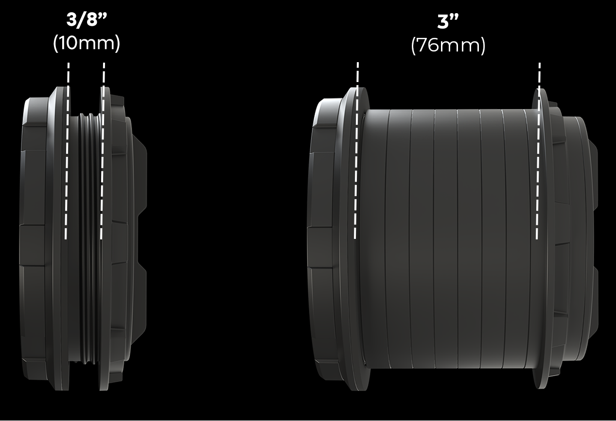 ROKKLA AirPort 3 inch (75mm) diesel heater port mounting depth and wall thickness dimensions